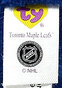 Toronto Maple Leafs - tush tag inside