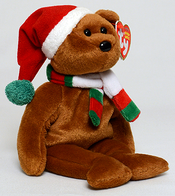 2008 Holiday Teddy - bear - Ty Beanie Baby