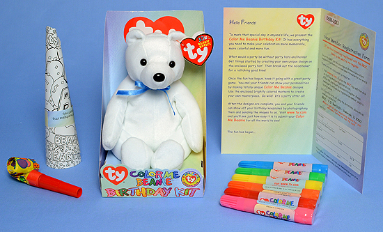 Color Me Beanie bear Birthday Kit contents