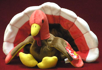 THANKSGIVING TY Beanie Babies Gobbles, Tommy & Little Feather MWMT Set of 3