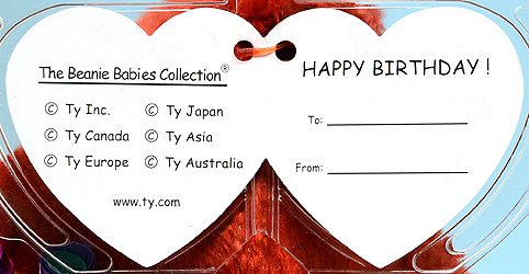 Happy Birthday (red, holding gift) -swing tag inside