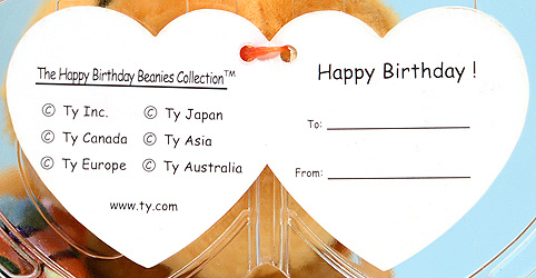 Happy Birthday (brown, holding gift) - swing tag inside