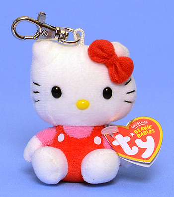 Hello Kitty (red jumper, key-clip, UK) - Cat - Ty Beanie Babies