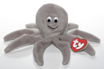 Inky (gray with mouth) - octopus - Ty Beanie Babies