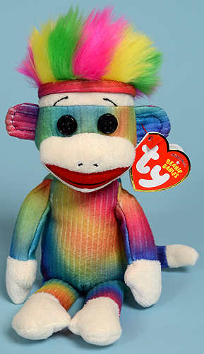 Rainbow Sock Monkey (original) - Ty Beanie Babies