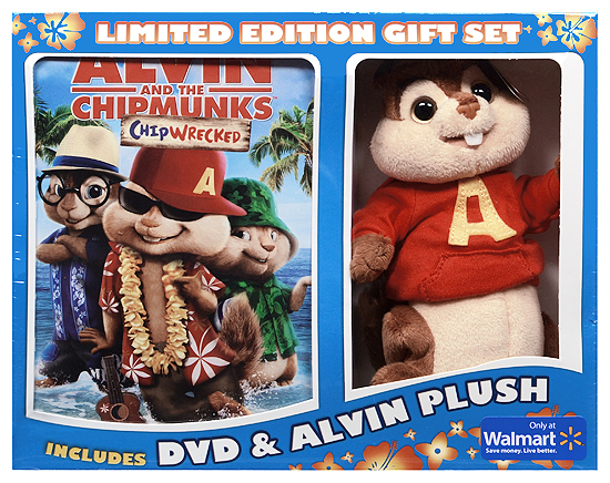 Movie DVD Alvin And The Chipmunks - ChipWrecked with Alvin Beanie Baby - front