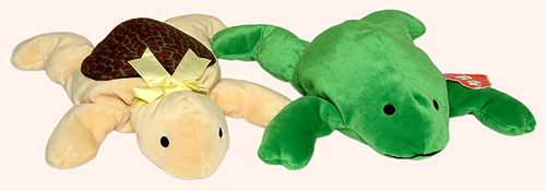 Brown-shell Snap and solid green Ribbit- rare Pillow Pals