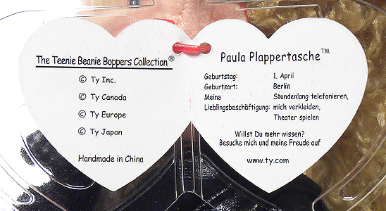 Paula Plappertasche swing tag inside