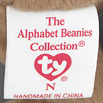 Alphabet Beanies tush tag front