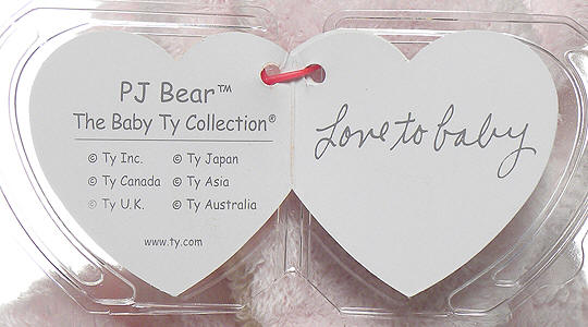 PJ Bear (pink, small) - swing tag inside