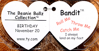 Beanie Ballz - 2nd generation swing tag - inside