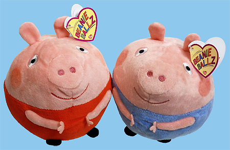 Peppa Pig and George Beanie Ballz - front