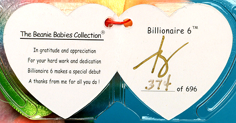 Billionaire 6 - swing tag inside