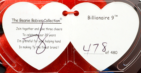 Billionaire 9 - swing tag inside