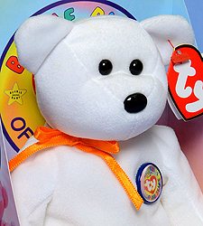 Color Me Beanie bear - orange ribbon