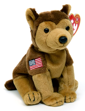 Courage (flag on right leg) - dog - Ty Beanie Babies
