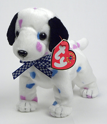 Dizzy (black ears, colored spots) - Dog - Ty Beanie Babies