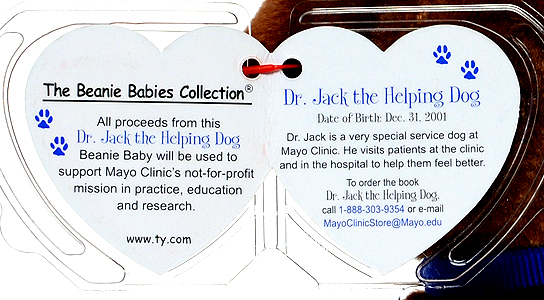 Dr. Jack the Helping Dog - swing tag inside