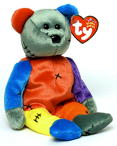 Frankenteddy (green left, blue right feet) - bear - Ty Beanie Babies