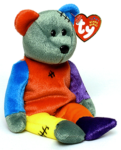 Frankenteddy (purple left, green right feet) - bear - Ty Beanie Babies