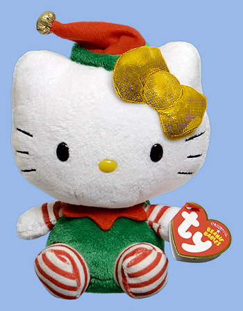 Hello Kitty (Santa's helper) - cat - Ty Beanie Babies