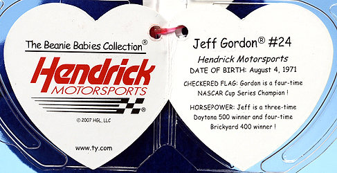 Jeff Gordon #24 - swing tag inside