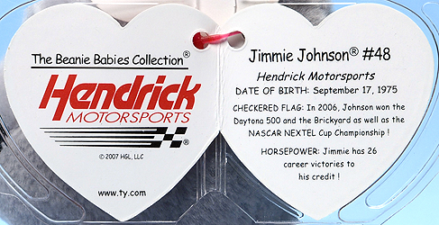 Jimmie Johnson #48 - swing tag inside