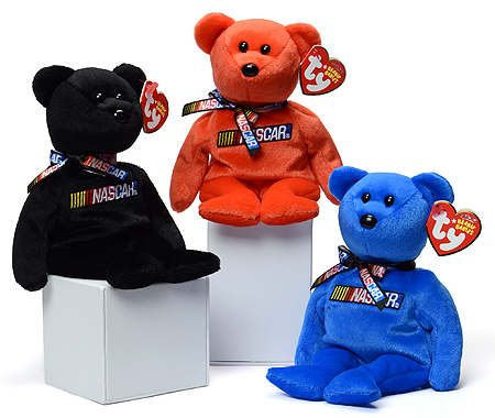 NASCAR Racer Beanie Babies trio