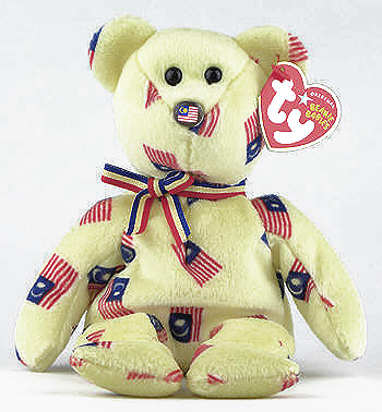 Negaraku (flag nose) - bear - Ty Beanie Babies