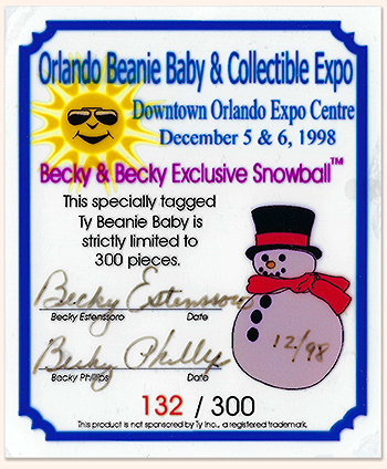 Limited edition Becky & Becky Snowball - Orlando Expo 1998