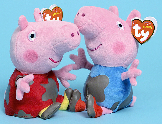 George and Peppa with mud on their clothes