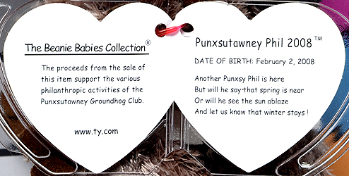 Punxsutawney Phil (Chamber of Commerce) - swing tag inside