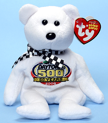 Racing Gold (white) - bear - Ty Beanie Babies