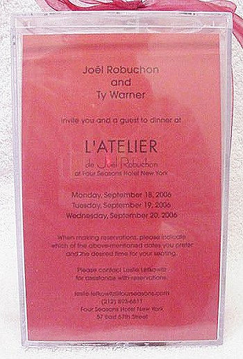 Invitation to Chef Robuchon promotional event