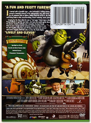 Shrek Forever After movie DVD gift set with Gingy - back