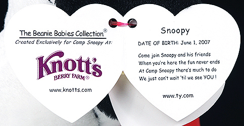 Snoopy (Knott's Berry Farm) - swing tag inside