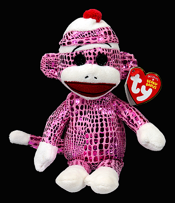 Sock Monkey (pink sparkle) - Ty Beanie Babies
