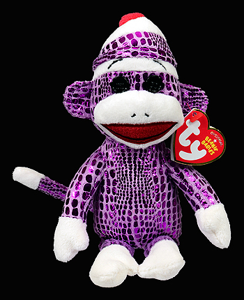 Sock Monkey (purple sparkle) - Ty Beanie Babies