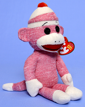 Socks the Sock Monkey (pink) - Ty Beanie Babies