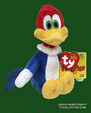 Woody Woodpecker - cartoon character bird - Ty Beanie Babies