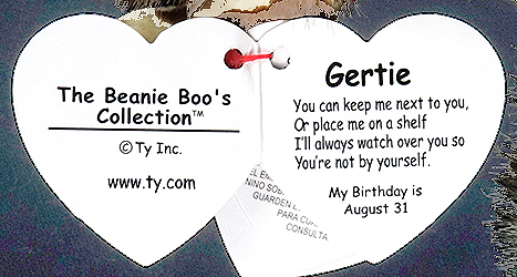 Gertie - swing tag inside