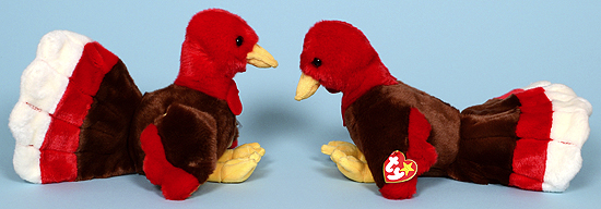 Gobbles with tail up (left) and tail down (right)