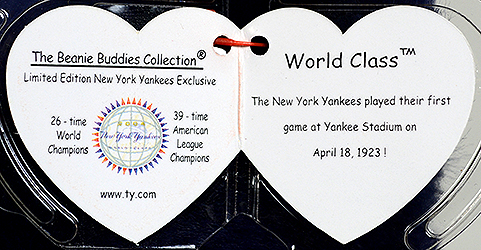 World Class (New York Yankees logo right foot) - swing tag inside