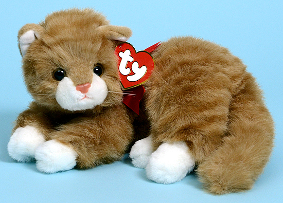 Al E. Kat (gold striped, curled) cat - Ty Plush / Classics