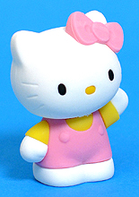 Hello Kitty (pink overalls, standing) - cat - Ty Puzzle Eraser