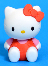 Hello Kitty (red overalls, sitting) - cat - Ty Japanese Puzzle Eraser