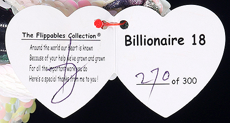 Billionaire 18 - swing tag inside