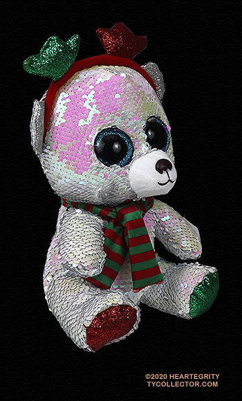 Mistletoe (medium) - polar bear - Ty Flippables