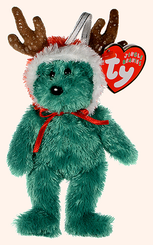 2002 Holiday Teddy (green) - Bear - Ty Jingle Beanies