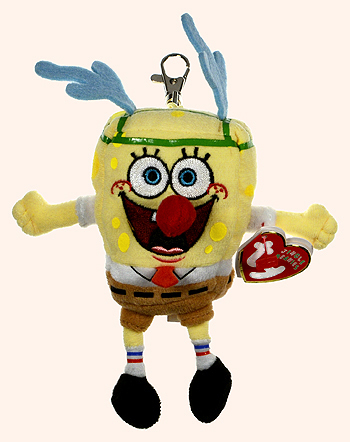 SpongeBob SleighRide (key-clip) - sponge - Ty Jingle Beanies